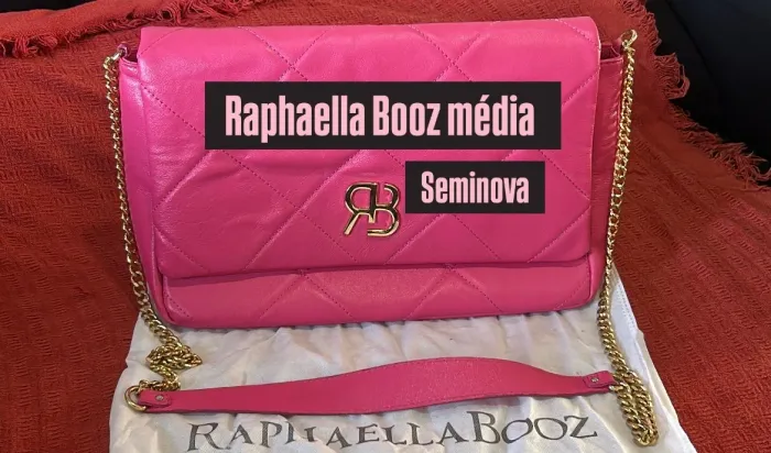Bolsa Média Rosa Raphaella Booz - Couro Legítimo (Impecável!)