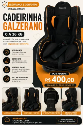 Cadeirinha para Carro - Bebê de 0 a 36kg
