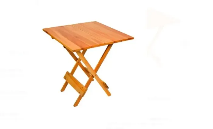 Mesa dobrável quadrada 70x70 natural premium