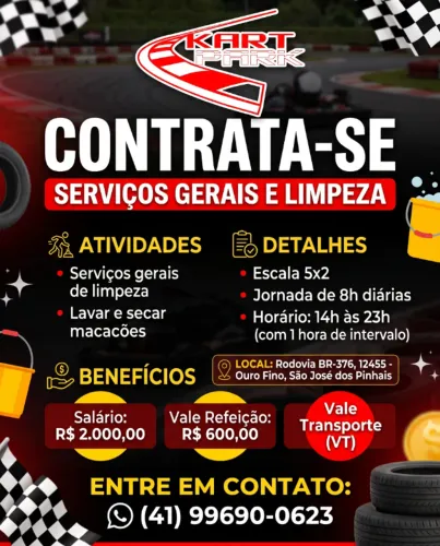 Serviços gerais de limpeza e conservação do espaço