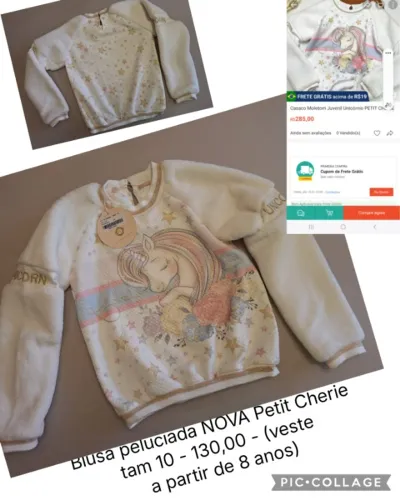 Blusa peluciada NOVA Petit Cherie Unicórnio tam 10