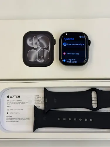 Relógio AppleWatch Série 11 42mm Preto Impecável
