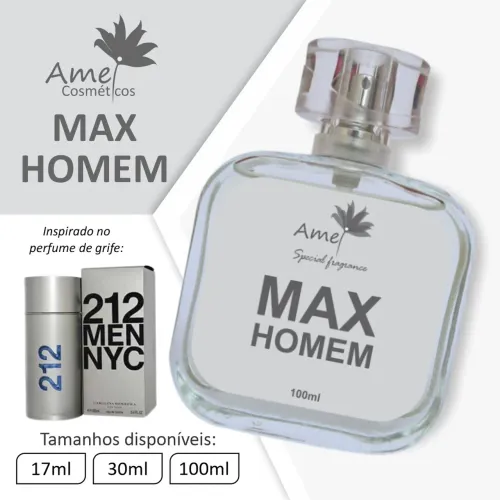 Promoção: perfume masculino Max Homem de 100ml.