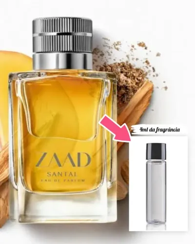 Zaad santal Eau Parfum 200ml, fracionado em 50 frascos originais de 4ml