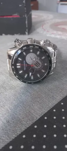 Relógio Technos cronógrafo masculino os2aan aço inox 10 atm