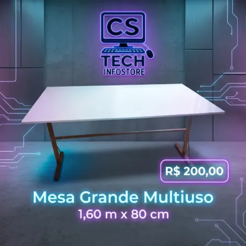 Mesa Escrivaninha Branca Grande Multiuso 1,60 m x 80 cm