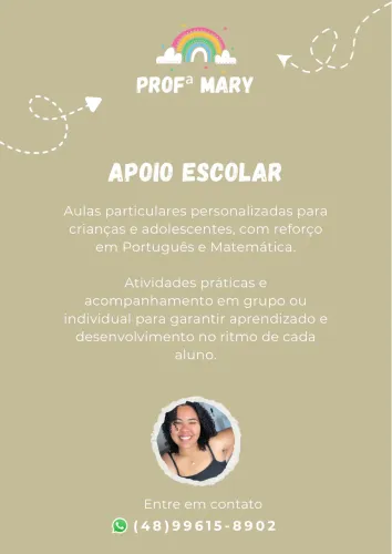 Aula de reforço escolar/ Aula de inglês 