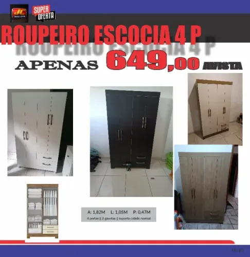 GUARDA ROUPA ESCOCIA 4 PORTAS