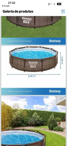 Piscina Estrutural bestway 4678L Circular Deluxe + Filtro 220V + Capa 