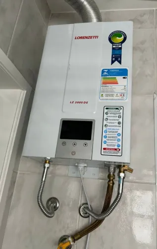 Aquecedor água a gás Lorenzzeti GN Bivolt inclui kit instalação 