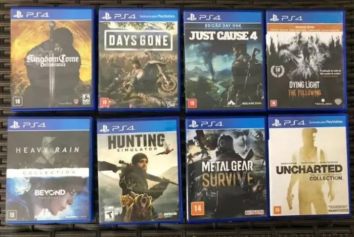 09 ótimos jogos de PS4 e PS5 - preços na descrição