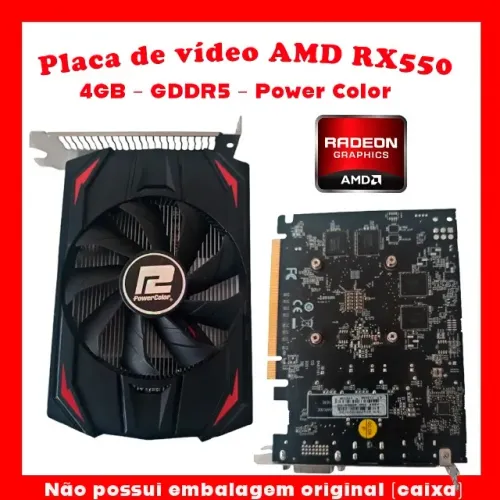 Placa de vídeo Power Color AMD Radeon RX 550 4gb