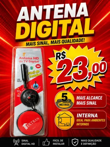 Antena digital interna R$23,00