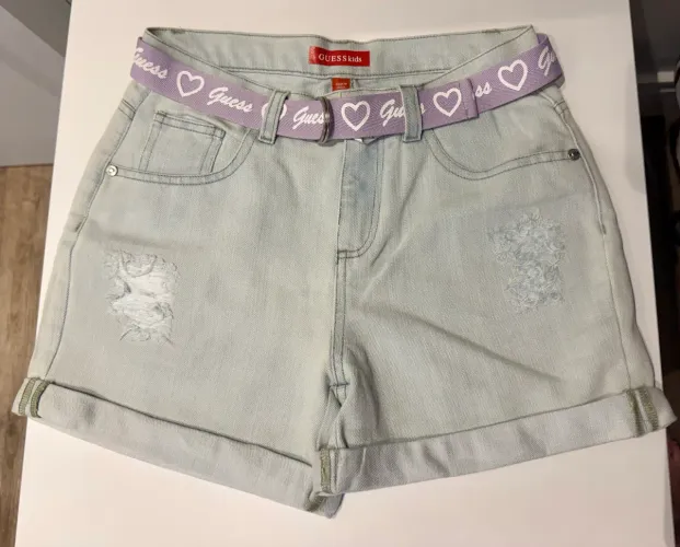 Shorts jeans infantil tamanho 14 Guess Kids novo
