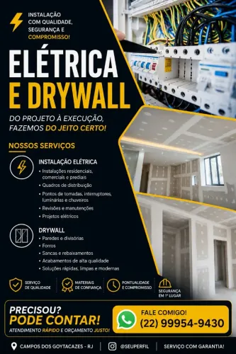 Serviços de elétrica e drywall
