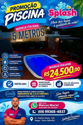 Promoção Piscina Splash Modelo italiana 5 Metros