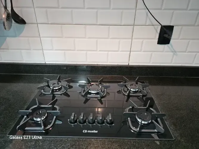 Cooktop 5 Bocas Mueller G5 Ultra Chama Super Automático Preto Bivolt