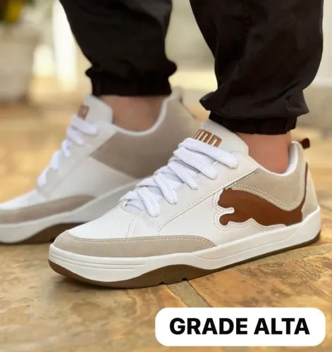 Puma Caven White/Tan | Design Retrô-Basquete, Grade Alta e Conforto Premium