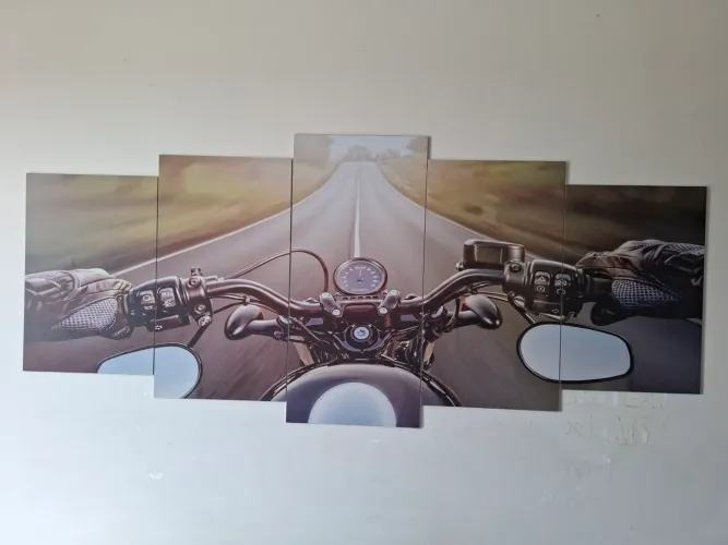 Quadro decorativo motocicleta.