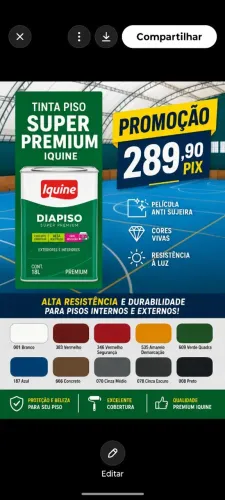 Tinta piso Super Premium Iquine $$ 289.90 Pix todas as cores Bairro Cidade nova BH 