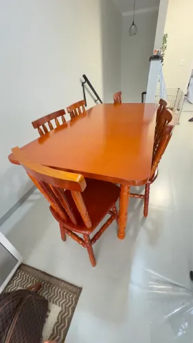 Mesa e cadeiras reforçadas super nova de madeira alta qualidade 