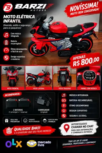 Moto elétrica infantil