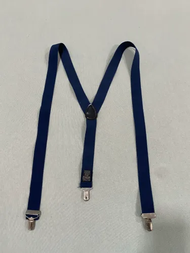 Suspensório azul elástico largo 3,5cm regulável