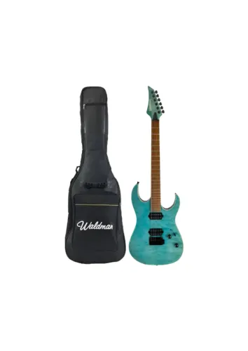 Guitarra Waldman Superstrato Wigr-220 Quilted Aqua Com Capa