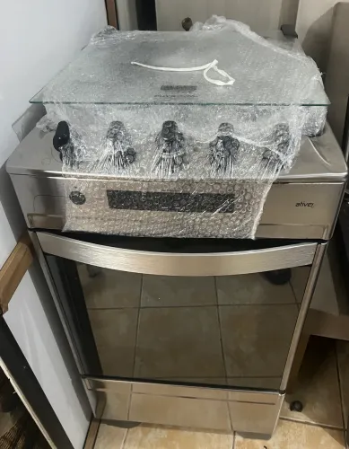 ? Fogão Atlas Ative! 5 Bocas Inox com Mesa de Vidro - Forno Grill - Excelente Estado ?