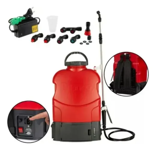 Pulverizador costal 20lts c/bateria de lítio e 6 bicos ( Branco )