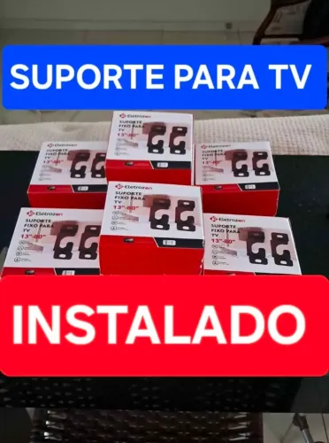 Suporte para TV instalado