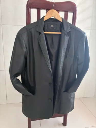 Jaqueta couro/Modelo Blazer Slim Javali