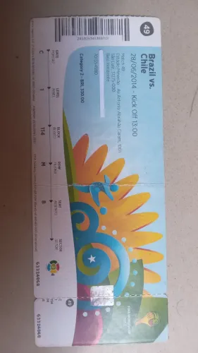 Ingresso raro Brasil x Chile 