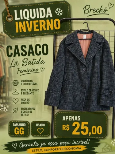 Casaco lã batida femino GG