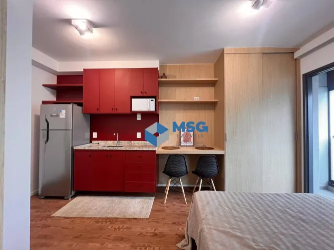 Studio Mobiliado: 24m² com varanda | 5 minutos do Metrô Paraíso e Ana Rosa | Condomínio No