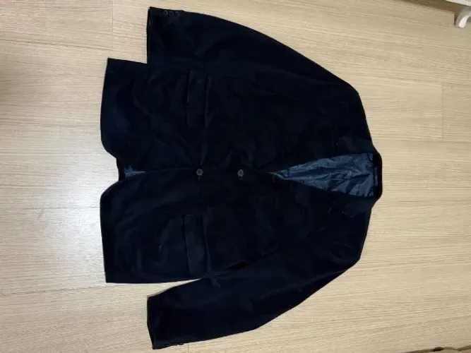 Paletó Dudalina Individual Outerwear Azul de Camurça - Tamanho 54