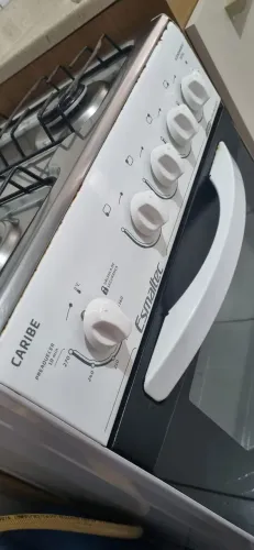 Fogão Esmaltec Caribe 4 Bocas - Forno + Acendimento Automático.<br>