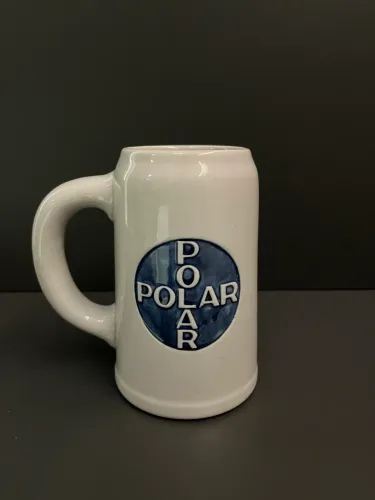 Caneco de chopp antigo cerveja Polar pintado a mão