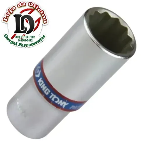 Soquete Estriado Longo 30mm - 1/2" King Tony-KT423030M