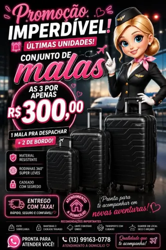 3 malas novas por 300