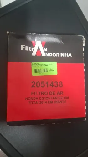 Filtro de ar novo na caixa CG, Fan 150/160