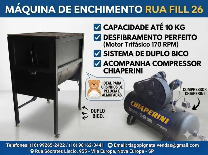 Máquina para enchimento de pelúcia