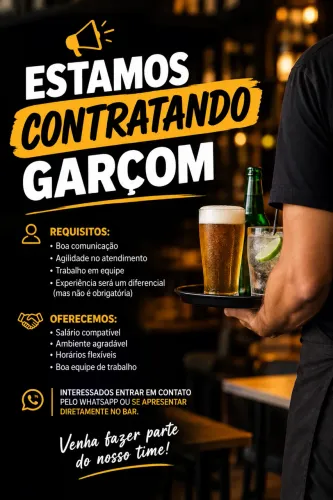Vaga de Garçom no Bessa 