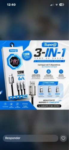 Cabo 3 em 1 120w