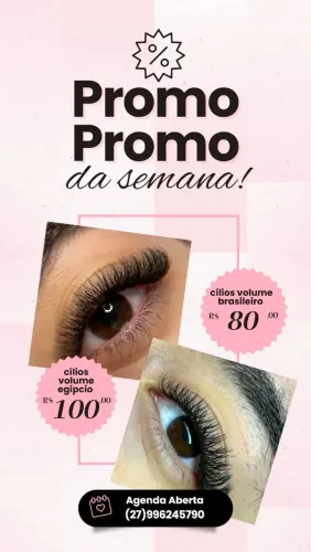 Extensão de cílios em oferta hj