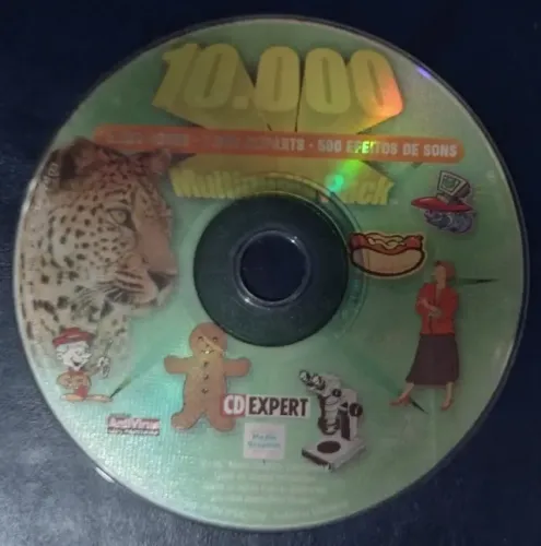 CD-ROM de 1997 "Multimídia Pack 10.000 Fotos Cliparts Efeitos de Som" Revista CD Expert