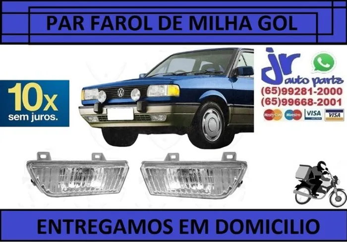 Par Farol de Milha Gol G1 Quadrado  87 88 89 90 91 92 93 94   Auxiliar Neblina
