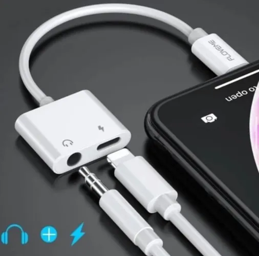 Adaptador para iPhone Carregador e Fone de ouvido - Entrega GRÁTIS 