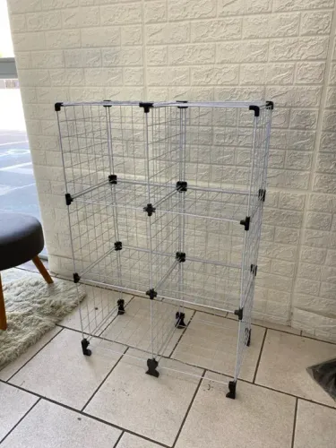 Balcão aramado 6 nichos - Branco