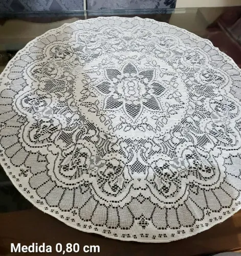 Centro de Mesa Redondo de Renda 0,80 cm